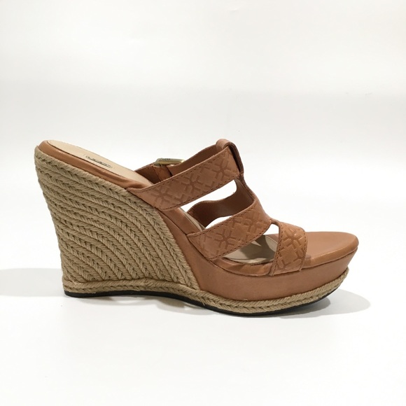 UGG Hedy Emboss Platform Wedge Espadrille Sandals -Chestnut -US 10 -NEW - Picture 4 of 7
